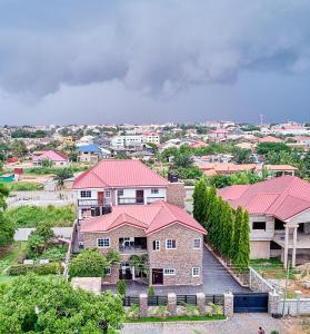 an aerial view of a city with houses at Douglas Luxury Apartments - Douglas Court in Trofwi