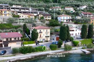 an aerial view of a small town with houses at Apartment Di Lago by GardaDoma in Brenzone sul Garda