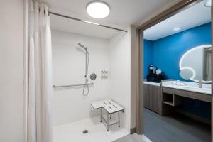 a bathroom with a shower and a sink at Holiday Inn Express Wilson I-95 by IHG in Wilson +61 photos