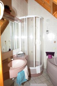 Koupelna v ubytování Hotel Sarbacher + 34 fotografií