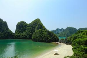 a beach in a lagoon in coron island coron palawan philippines at The Au Co Cruise - Longest Cruise 2 Bays in Ha Long