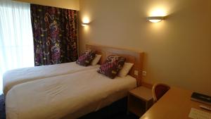 a hotel room with a bed and a window at Residence Club Inn in Nice