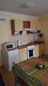 O bucătărie sau chicinetă la OKKER Apartman