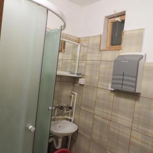 La salle de bains est pourvue de toilettes et d'un lavabo. dans l'établissement Chalet Ljubicine kolibe, à Golubinje
