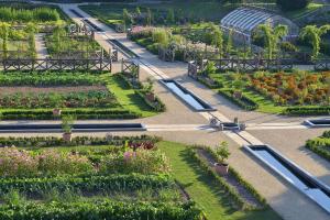 an aerial view of a garden with plants at Chateau Colbert in Maulévrier