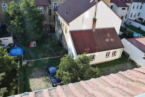 an overhead view of a house with a roof at Attic with parking, near the center of ČB - 110m2 in České Budějovice