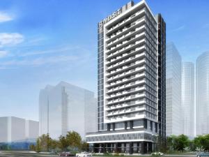 a rendering of a tall building in a city at Somerset Alabang in Manila