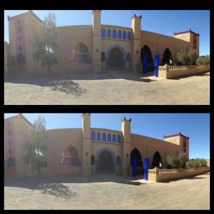 two pictures of a building with at Kasbah Tamariste in Merzouga