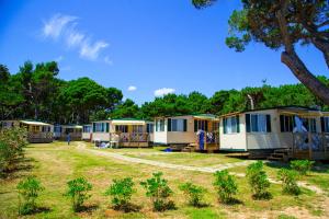 szereg przyczep mieszkalnych zaparkowanych na polu w obiekcie Arena Medulin Mobile Homes w Medulinie