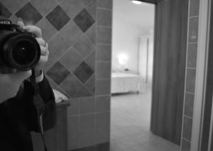 Koupelna v ubytování Hotel Montiruju