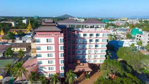 an overhead view of a building in a city at Sakura Princess Hotel in Mandalay