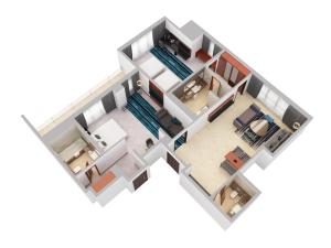 a rendering of a floor plan at Flora Al Barsha Hotel At The Mall in Dubai