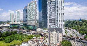 Ein allgemeiner Blick auf Kuala Lumpur oder ein Stadtblick von des Hotels aus