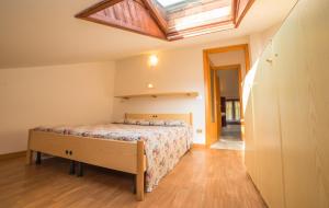 1 dormitorio con 1 cama y tragaluz en Ca Serena Mansarda, en Ledro
