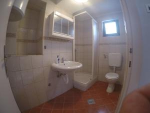 a bathroom with a sink and a toilet at Holiday home Marija in Karlobag