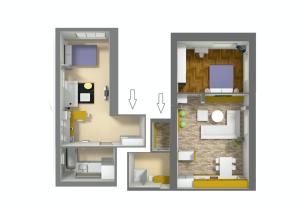 Plán poschodí v ubytovaní Apartment Cubo Maksimir 1