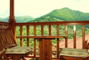 Uma vista geral da montanha ou uma vista da montanha a partir do hotel