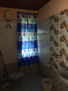 a bathroom with a shower and a toilet and a sink at Edasseriathu Homestays Tiruvalla in Tiruvalla +20 photos
