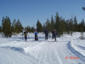 a group of people on skis in the snow at Kyrön Loma in Kyrö +73 photos