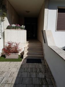 マリーナ・ディ・マッサにあるLa pinetaの鉢植え二本の階段