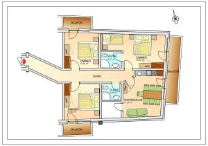 The floor plan of Apart Corona