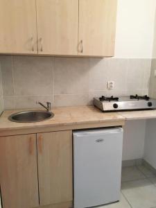 a kitchen with a sink and a counter top at Apartments Villa Dadora in Sutomore