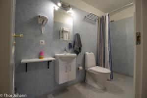 Kamar mandi di Hotel Hjardarbol