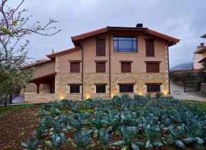 a house with a vegetable garden in front of it at Casa Rural Arriagaetxea in Lagrán