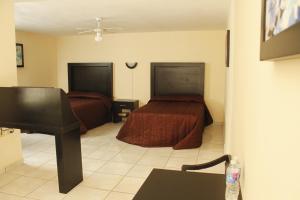 TV a/nebo společenská místnost v ubytování Hotel del Alba Inn & Suites