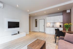 Televízia a/alebo spoločenská miestnosť v ubytovaní Platinum Residence Mokotów
