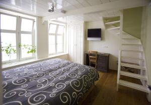 ハーレムにあるDe Witte Olyphantのベッドルーム1室(ベッド1台、二段ベッド1組、はしご付) +23枚の写真