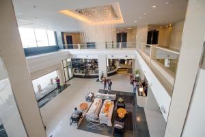 an overhead view of the lobby of a building at Fortune Hotel Korat- SHA Plus in Nakhon Ratchasima