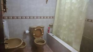 a bathroom with a toilet and a sink at Departamento Libertad in San Salvador de Jujuy