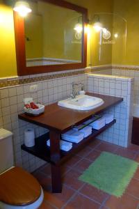 a bathroom with a sink and a toilet at Casa Rural El Hondillo in Valverde