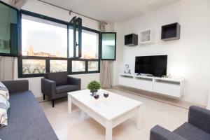 TV a/nebo společenská místnost v ubytování Malaga Center Flat Holidays Atarazanas Market