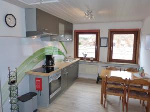 Kuchyň nebo kuchyňský kout v ubytování Haus Elbtalaue