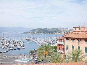 a view of a harbor with boats in the water at Mansarda Laura in Lerici