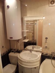 SalavatにあるАпартаменты для Двоихのバスルーム(洗面台、トイレ、シンク付)