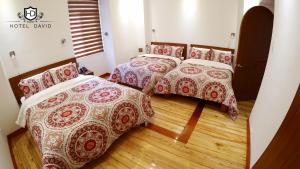 سرير أو أسرّة في غرفة في Hotel David