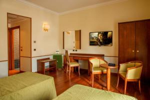 Televízia a/alebo spoločenská miestnosť v ubytovaní Hotel Piemonte