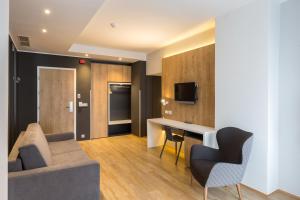 Kuchyň nebo kuchyňský kout v ubytování M Hotel