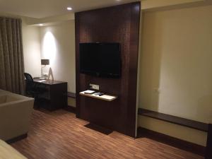 TV a/nebo společenská místnost v ubytování Hotel Platinum Inn