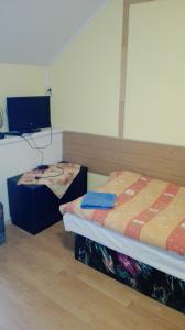 Postel nebo postele na pokoji v ubytování Turistická ubytovňa pri Slovenskej reštaurácii