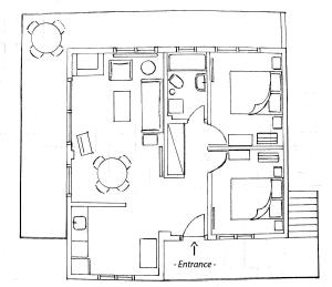 The floor plan of Villa Kiza Apartments