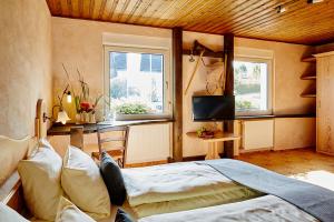 TV a/nebo společenská místnost v ubytování Steinbergs Wildewiese NaturHotel