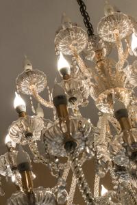 a silver chandelier hanging from a ceiling at B&B Al Piazza Marina in Palermo