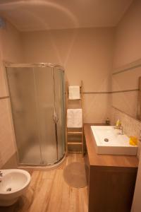 a bathroom with a shower and a sink at Il Punto a Maglie in Maglie +43 photos