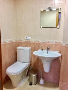 タサコルテにあるResidencial Tazacorte Luxeのバスルーム(トイレ、洗面台付)