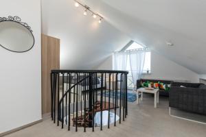 Posteľ alebo postele v izbe v ubytovaní Jantar Apartamenty - Penthouse Sea View Morska