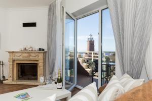Balkón alebo terasa v ubytovaní Jantar Apartamenty - Penthouse Sea View Morska